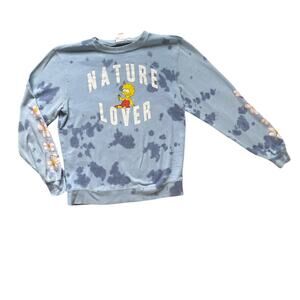 The Simpson’s Sweater Womens S/M Small Medium Casual Blue Tie Dye Nature Lover